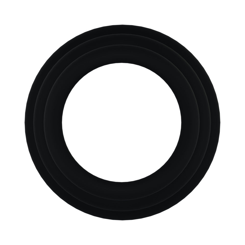 ROCK SOLID - CONJUNTO DE 3 JUNTAS DE SILICONE PRETO (0,75 POL., 1 POL., 1,25 POL.)