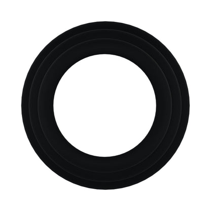 ROCK SOLID - CONJUNTO DE 3 JUNTAS DE SILICONE PRETO (0,75 POL., 1 POL., 1,25 POL.)