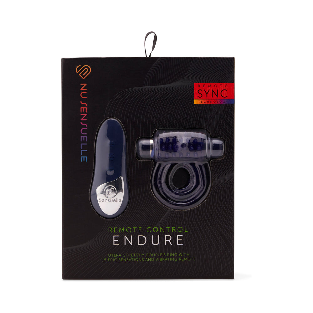 NU SENSUELLE - ENDURE REMOTE CONTROL COUPLE'S RING BLUE