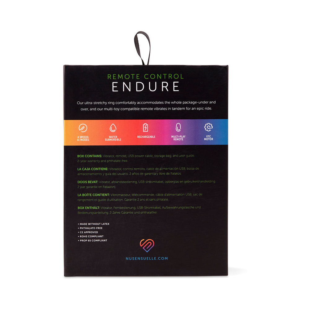 NU SENSUELLE - ENDURE REMOTE CONTROL COUPLE'S RING BLUE