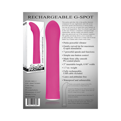EVOLVED - RECHARGEABLE G-SPOT VIBRATOR PINK