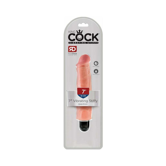 PIPEDREAM - KING COCK 7 IN. VIBRATING STIFFY REALISTIC DILDO BEIGE