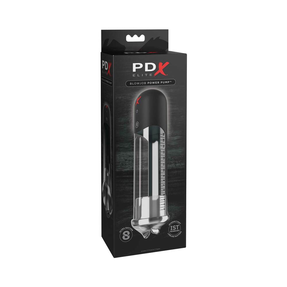 PDX BRANDS - PDX ELITE AUTOMATED SUCTION BLOWJOB PUMP CLEAR/BLACK