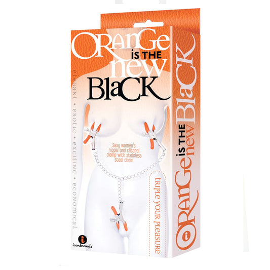 ICON BRANDS - THE 9'S, ORANGE IS THE NEW BLACK, TRIPLE YOUR PLEASURE CLAMPS & CHAIN