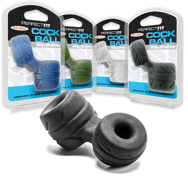 PERFECT FIT - COCK + BALL RING & STRETCHER BLACK
