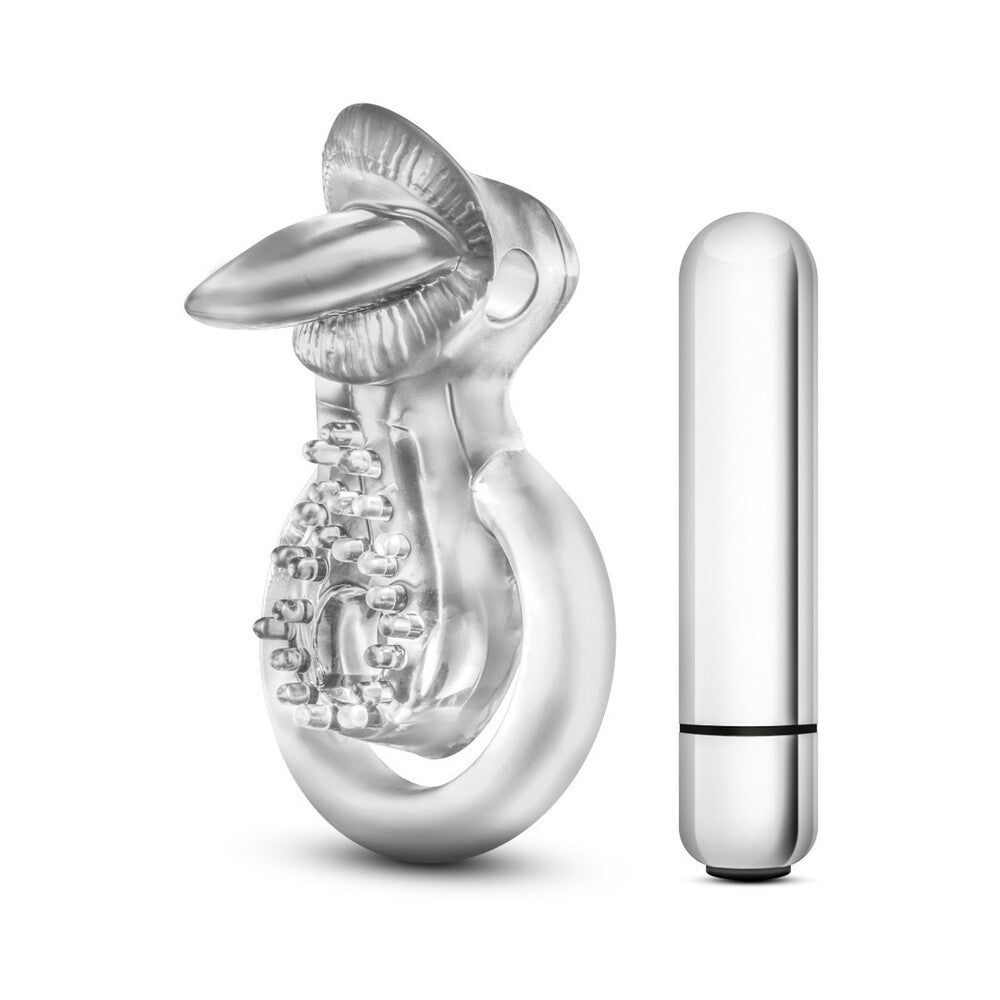 BLUSH - STAY HARD 10 FUNCTION VIBRATING TONGUE RING CLEAR