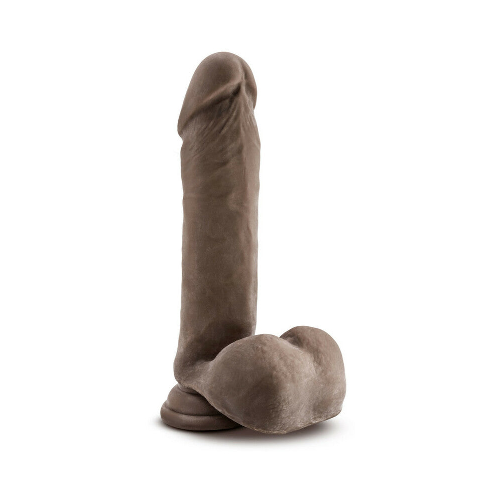 BLUSH - AU NATUREL 8 IN. POSABLE DUAL DENSITY DILDO WITH BALLS