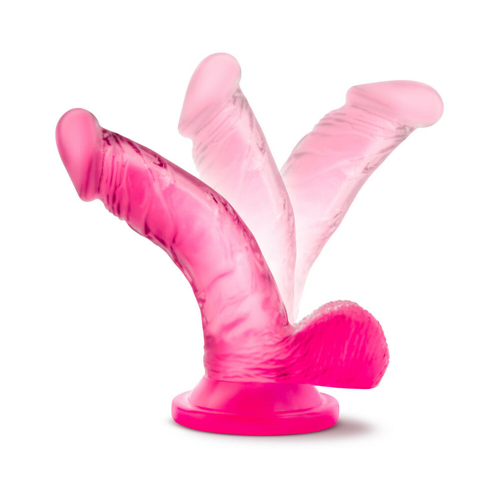 BLUSH - NATURALLY YOURS 4 IN. MINI COCK REALISTIC DILDO WITH BALLS PINK