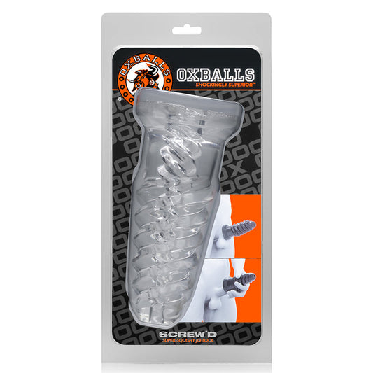 OXBALLS - SCREW'D, SUPER SQUISH CORKSCREW JACKOFF TOY, CLEAR