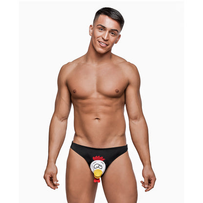 MALE POWER - NOVELTY "CHOKE THE CHICKEN" BIKINI UNDERWEAR BLACK O/S