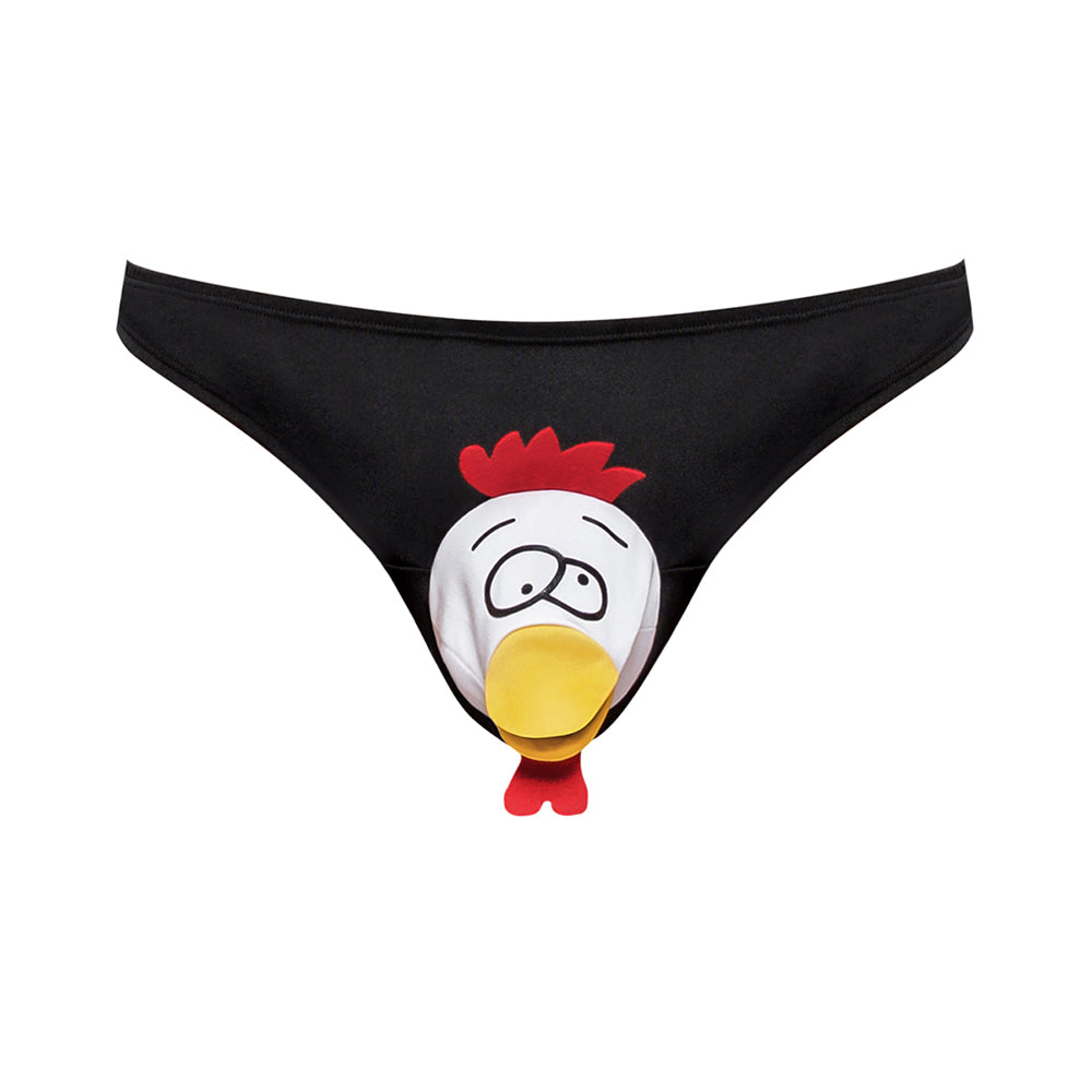 MALE POWER - NOVELTY "CHOKE THE CHICKEN" BIKINI UNDERWEAR BLACK O/S