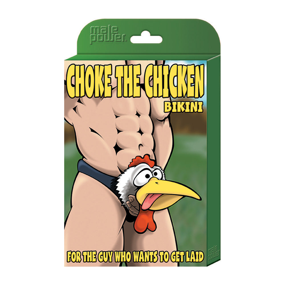 MALE POWER - NOVELTY "CHOKE THE CHICKEN" BIKINI UNDERWEAR BLACK O/S
