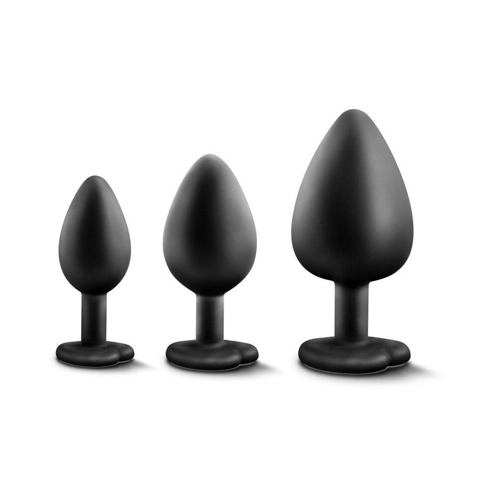 BLUSH - LUXE 3-PIECE BLING PLUG TRAINING KIT WITH RAINBOW GEM BASE BLACK