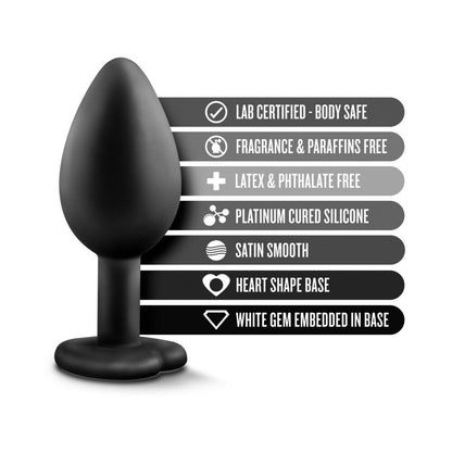 BLUSH - TEMPTASIA BLING ANAL PLUG WITH HEART SHAPED GEM BASE SMALL