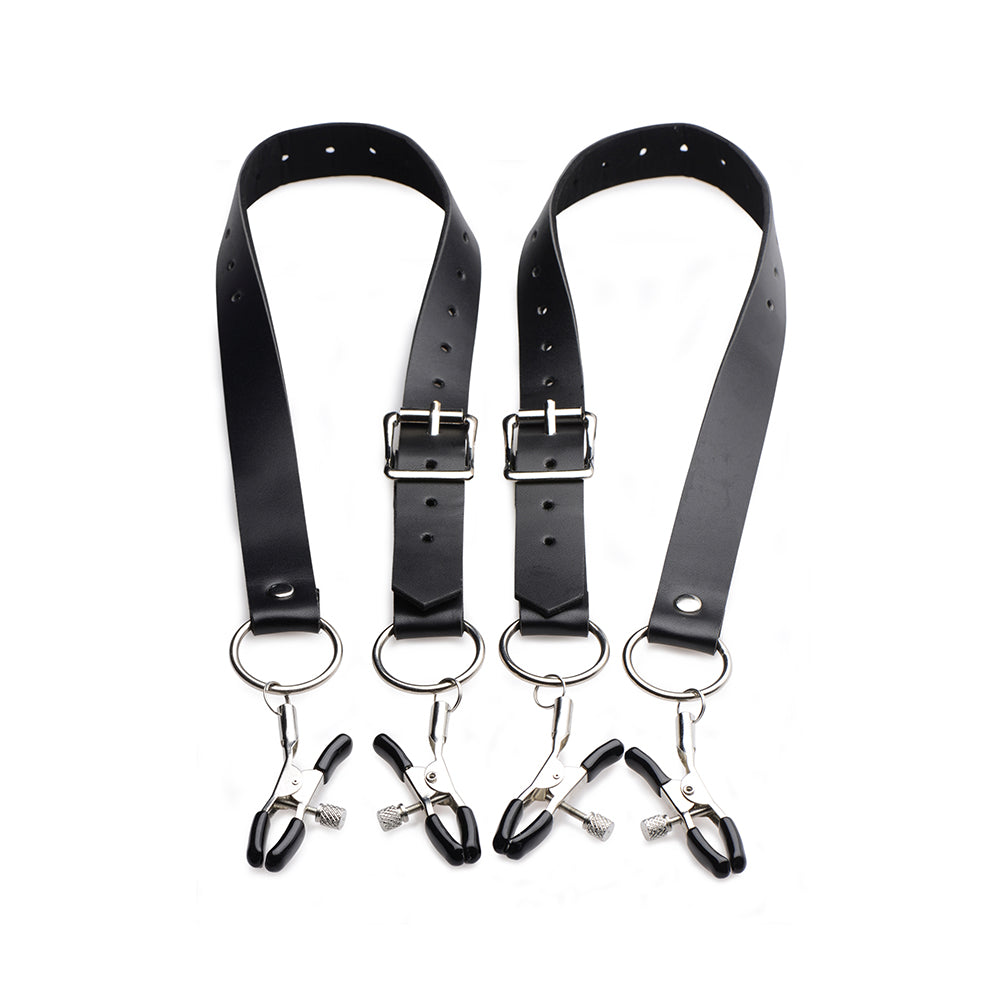 XR BRANDS - MASTER SERIES SPREAD LABIA SPREADER STRAPS WITH CLAMPS