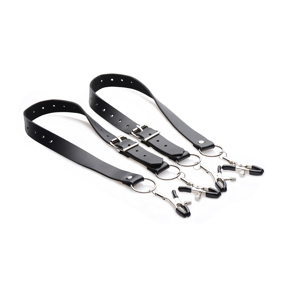 XR BRANDS - MASTER SERIES SPREAD LABIA SPREADER STRAPS WITH CLAMPS