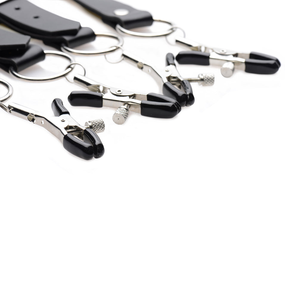 XR BRANDS - MASTER SERIES SPREAD LABIA SPREADER STRAPS WITH CLAMPS