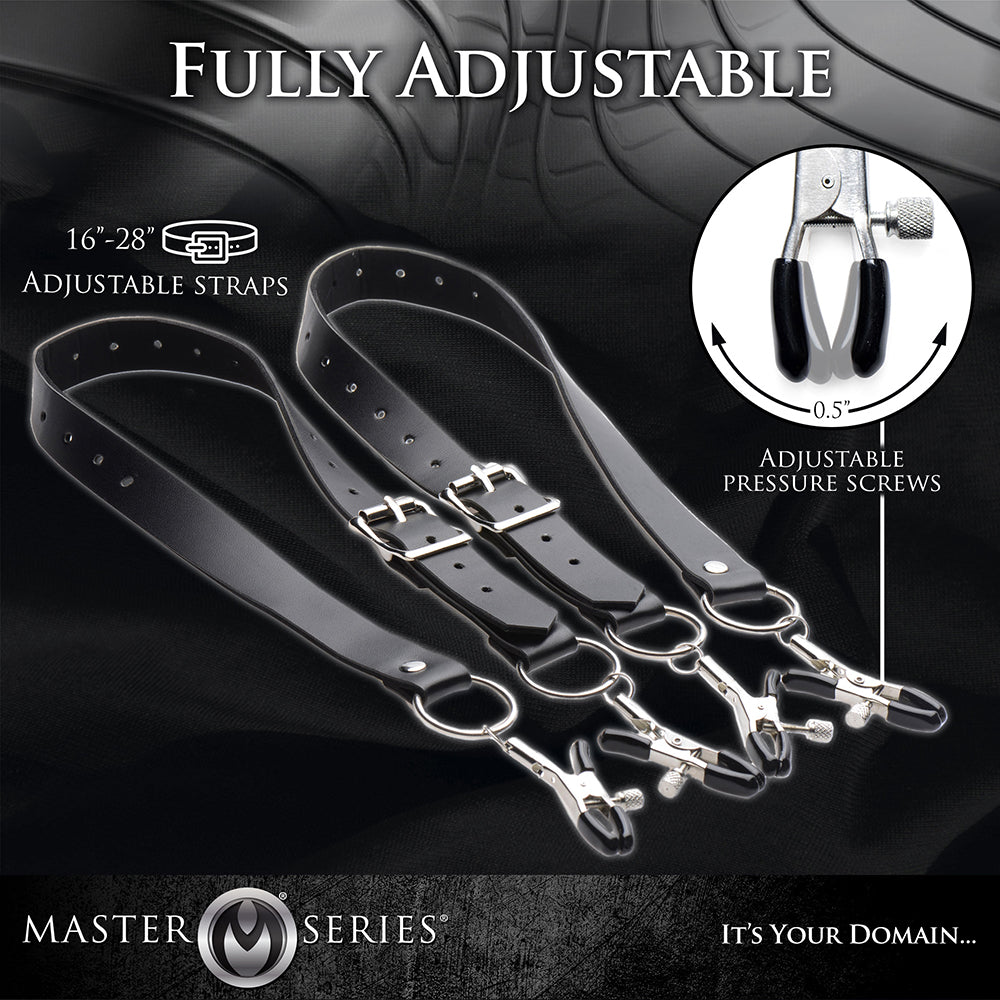 XR BRANDS - MASTER SERIES SPREAD LABIA SPREADER STRAPS WITH CLAMPS