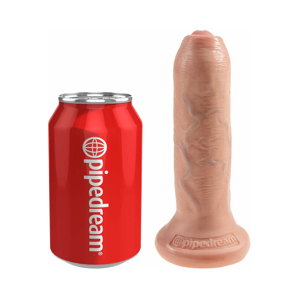 PIPEDREAM - KING COCK 6 IN. UNCUT REALISTIC DILDO WITH MOVEABLE FORESKIN & SUCTION CUP BEIGE