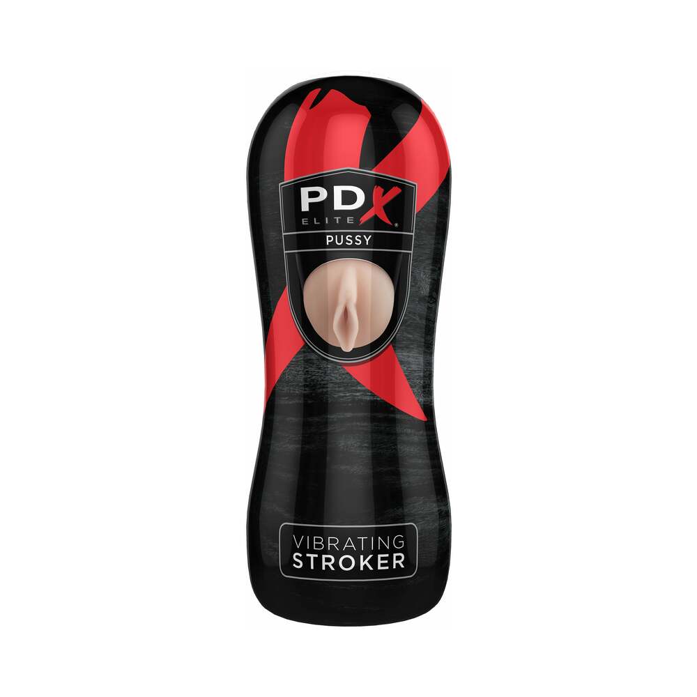 PDX BRANDS - PDX ELITE VIBRATING STROKER PUSSY BEGE/PRETO