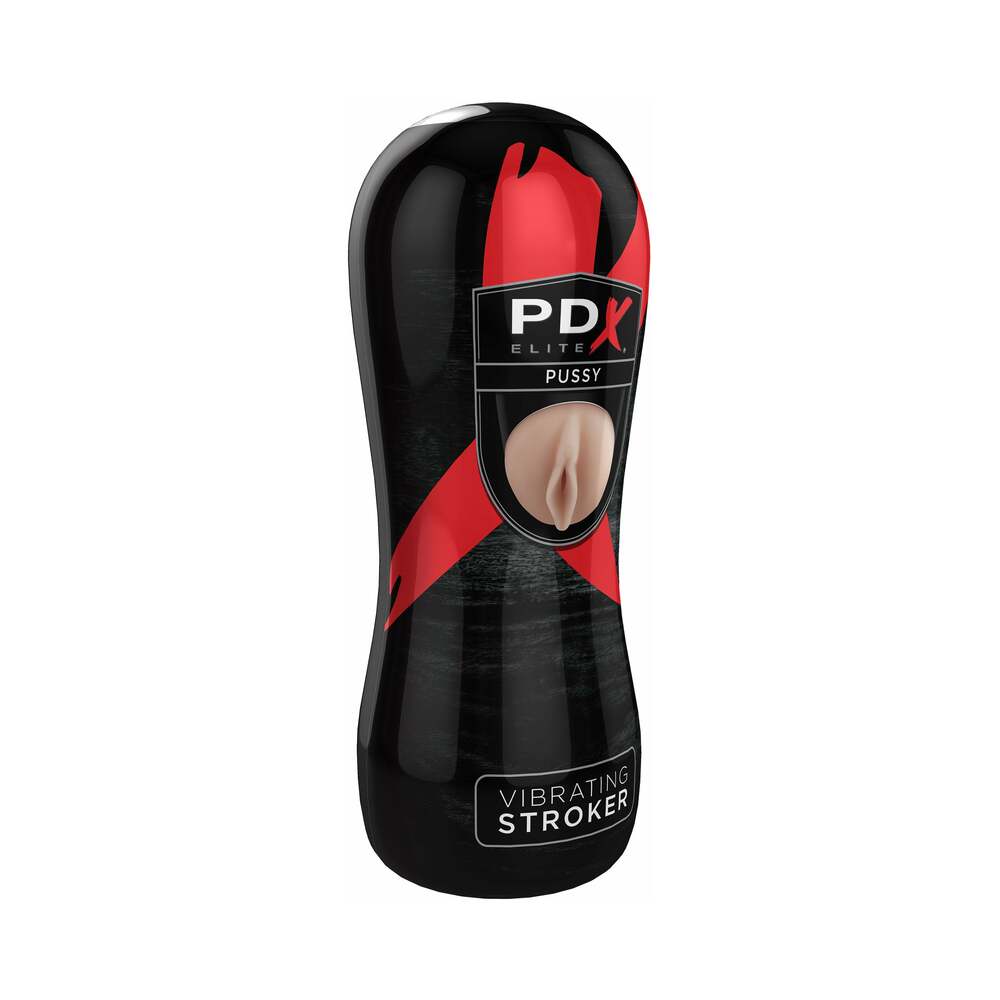 PDX BRANDS - PDX ELITE VIBRATING STROKER PUSSY BEGE/PRETO