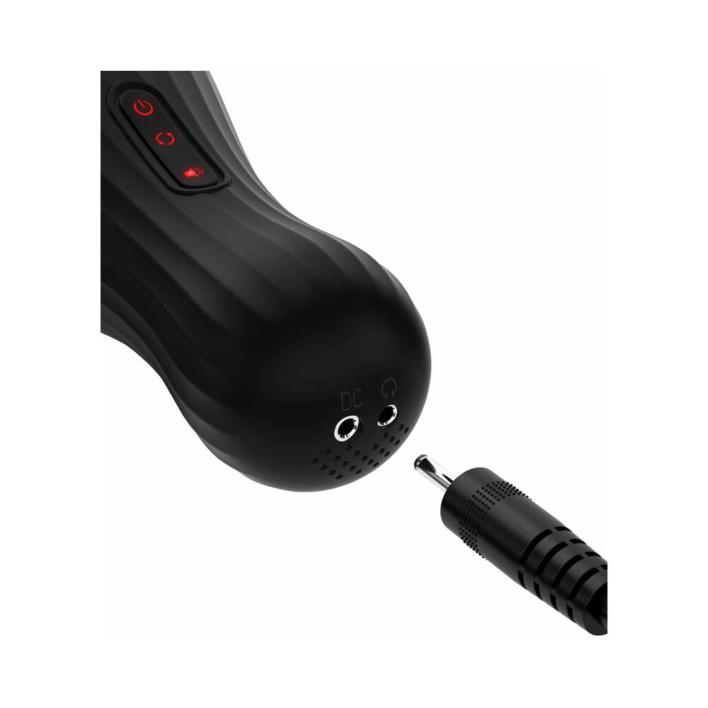 PDX BRANDS - PDX ELITE TALK DIRTY ROTOBATOR RECHARGEABLE ROTATING MASTURBATOR CLEAR/BLACK