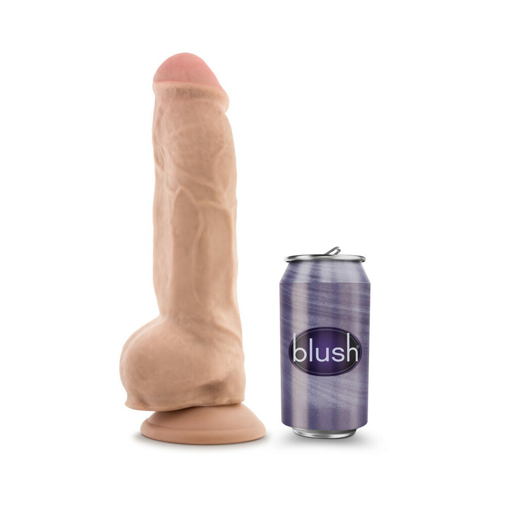 BLUSH - AU NATUREL BIG BOY 10 IN. POSABLE DUAL DENSITY DILDO WITH BALLS