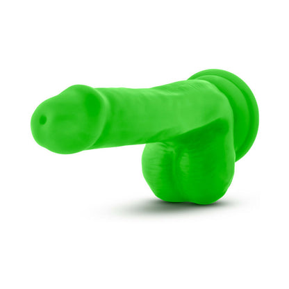 BLUSH - NEO 6 IN. DUAL DENSITY DILDO WITH BALLS NEON GREEN