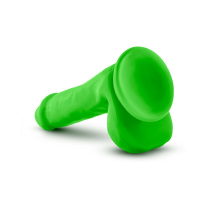 BLUSH - NEO 6 IN. DUAL DENSITY DILDO WITH BALLS NEON GREEN