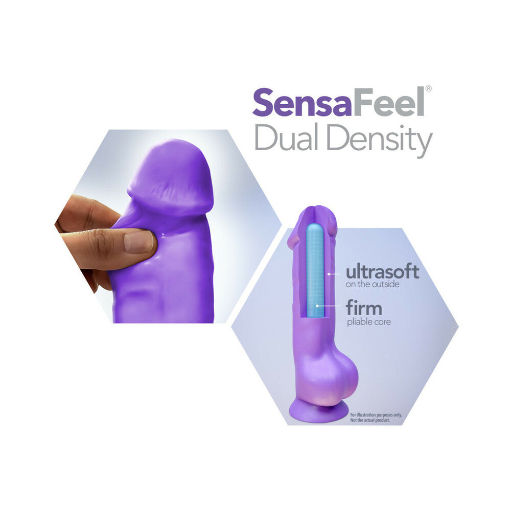 BLUSH - NEO 6 IN. DUAL DENSITY DILDO WITH BALLS NEON GREEN