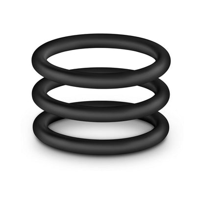 BLUSH - PERFORMANCE VS3 PURE PREMIUM SILICONE COCKRINGS PACK DE 3 LARGE PRETO