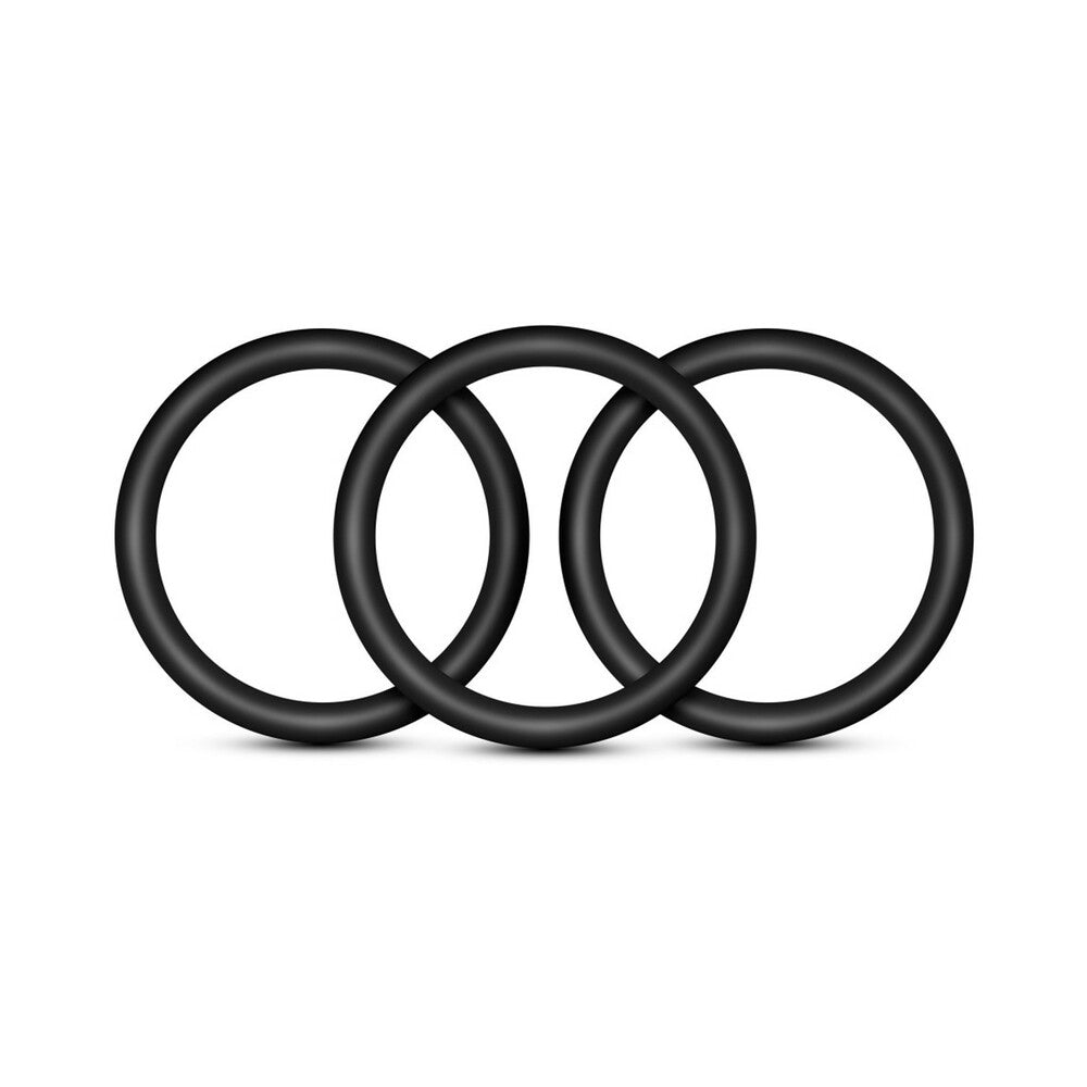 BLUSH - PERFORMANCE VS3 PURE PREMIUM SILICONE COCKRINGS PACK DE 3 LARGE PRETO