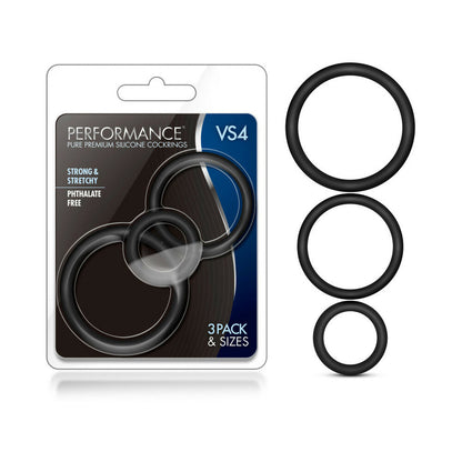 BLUSH - PERFORMANCE VS4 PURE PREMIUM SILICONE COCKRINGS CONJUNTO DE 3 PEÇAS