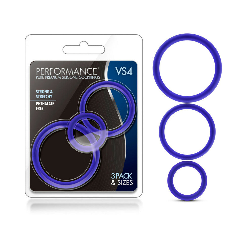 BLUSH - PERFORMANCE VS4 PURE PREMIUM SILICONE COCKRINGS CONJUNTO DE 3 PEÇAS