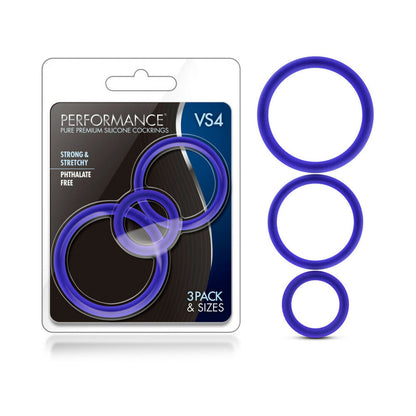 BLUSH - PERFORMANCE VS4 PURE PREMIUM SILICONE COCKRINGS CONJUNTO DE 3 PEÇAS
