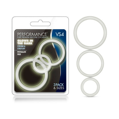 BLUSH - PERFORMANCE VS4 PURE PREMIUM SILICONE COCKRINGS CONJUNTO DE 3 PEÇAS
