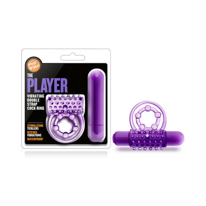 BLUSH - PLAY WITH ME THE PLAYER VIBRATING DOUBLE STRAP COCK RING PURPLE