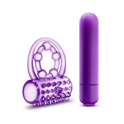 BLUSH - PLAY WITH ME THE PLAYER VIBRATING DOUBLE STRAP COCK RING PURPLE