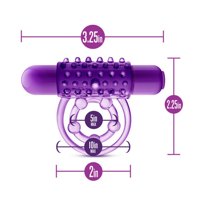 BLUSH - PLAY WITH ME THE PLAYER VIBRATING DOUBLE STRAP COCK RING PURPLE