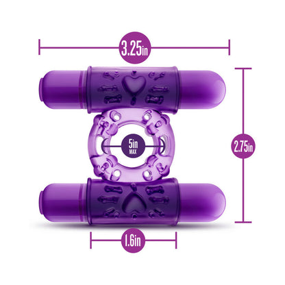 BLUSH - PLAY WITH ME DOUBLE PLAY DUAL VIBRATING COCKRING PURPLE