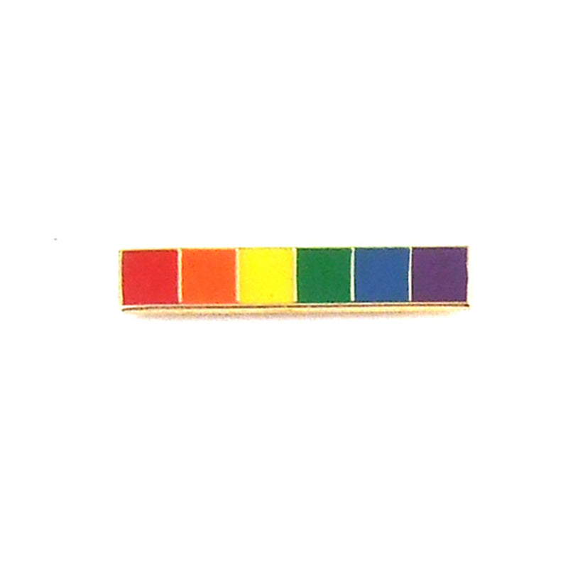 PHS INTERNATIONAL - GAYSENTIALS LAPEL PIN - RAINBOW BAR