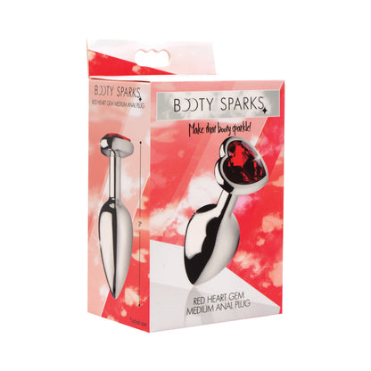 XR BRANDS - BOOTY SPARKS RED HEART GEM ANAL PLUG MÉDIO