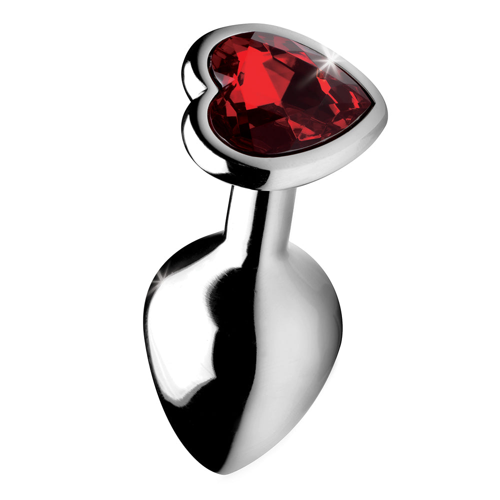 XR BRANDS - BOOTY SPARKS RED HEART GEM ANAL PLUG MÉDIO