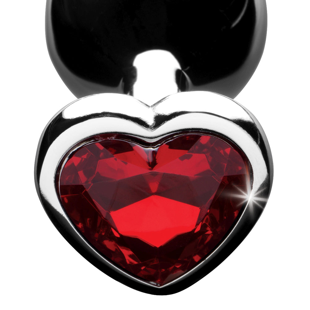 XR BRANDS - BOOTY SPARKS RED HEART GEM ANAL PLUG MÉDIO
