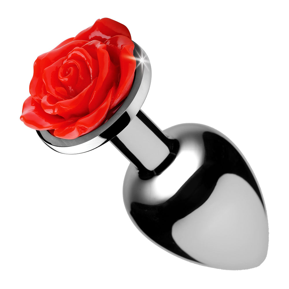 XR BRANDS - BOOTY SPARKS RED ROSE ANAL PLUG MEDIUM