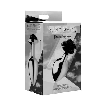 XR BRANDS - BOOTY SPARKS BLACK ROSE - MEDIUM ANAL PLUG