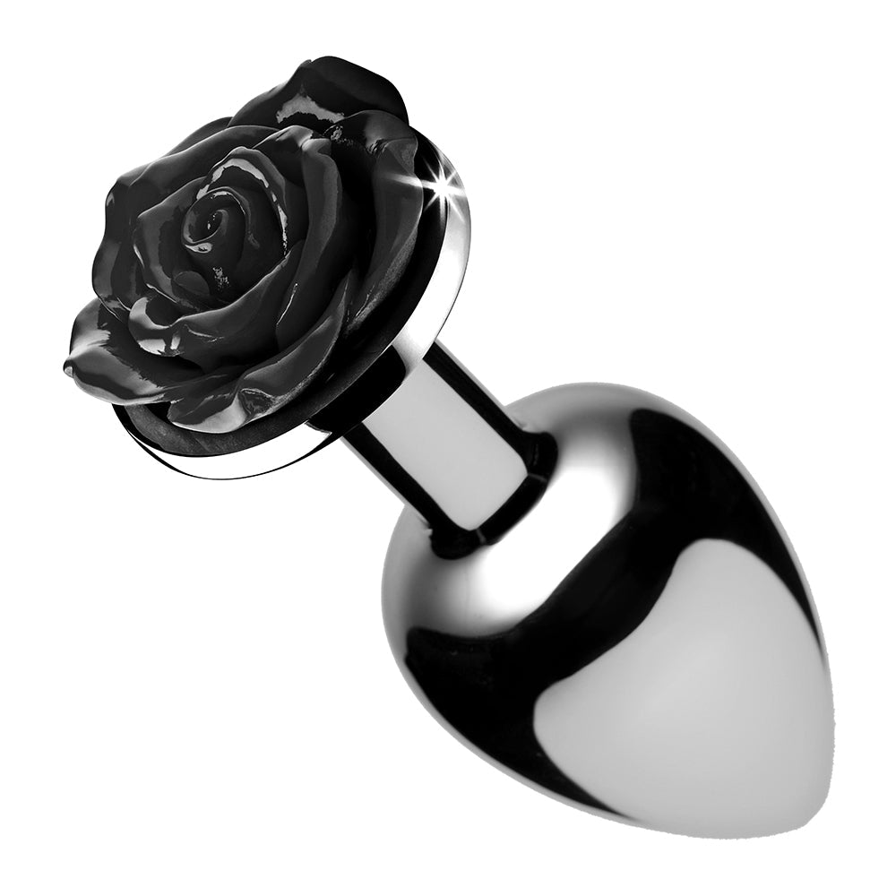 XR BRANDS - BOOTY SPARKS BLACK ROSE - MEDIUM ANAL PLUG