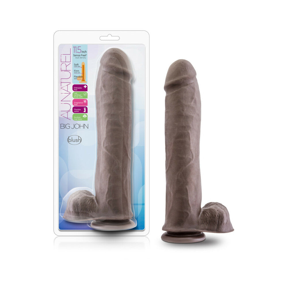 BLUSH - AU NATUREL BIG JOHN 11.5 IN. POSABLE DUAL DENSITY DILDO WITH BALLS