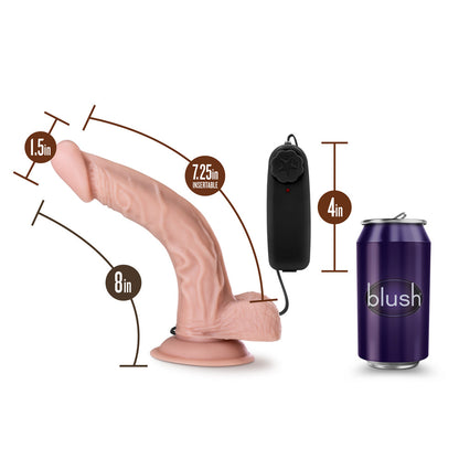 BLUSH - DR. SKIN DR. SEAN REALISTIC 8 IN. VIBRATING DILDO WITH BALLS BEIGE