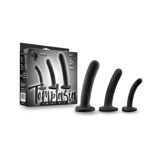 BLUSH - TEMPTASIA TWIST KIT 3-PIECE SILICONE DILDO SET BLACK